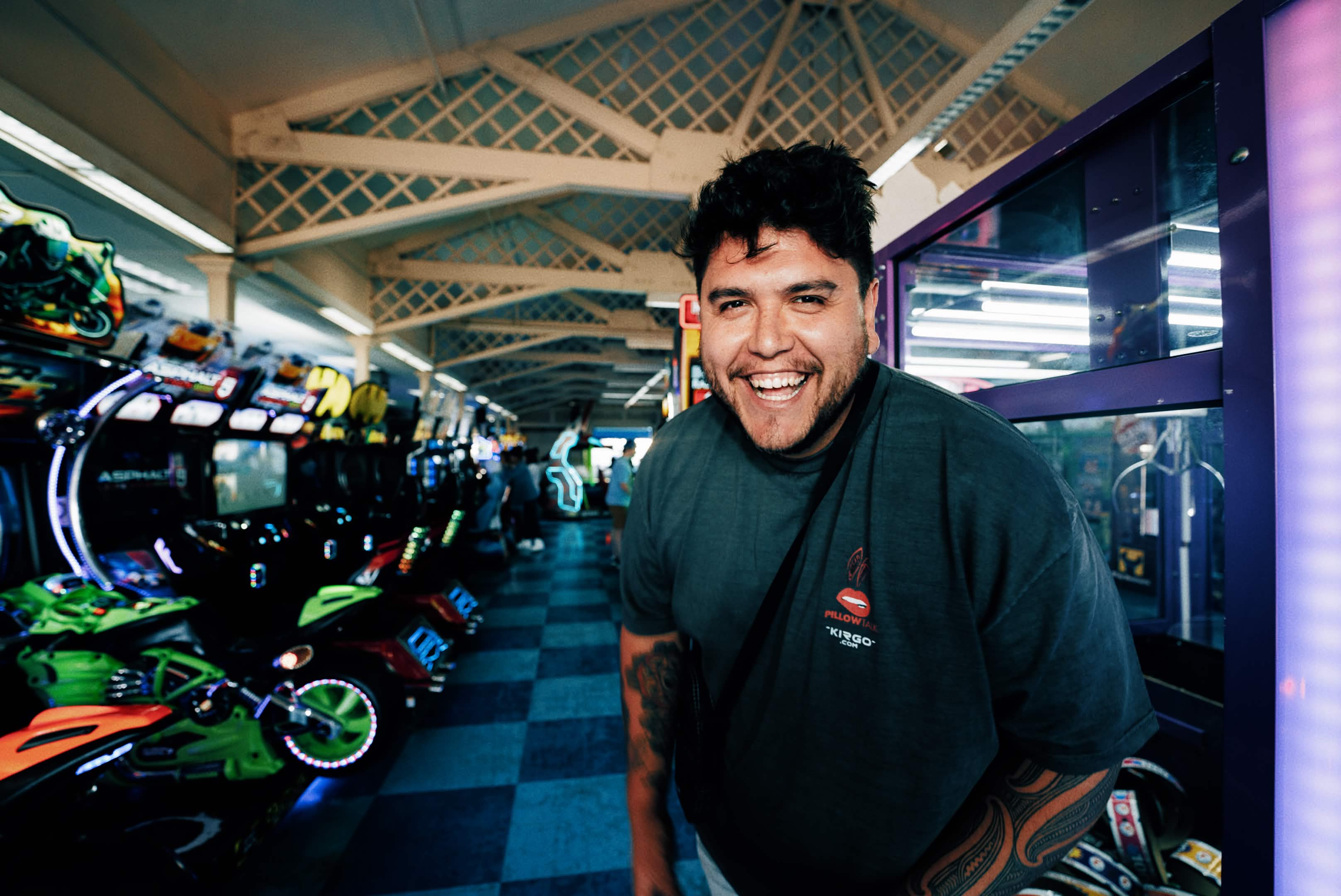 Aiden Hiko at an arcade