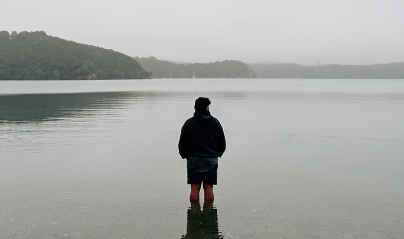Standing in still water, looking out